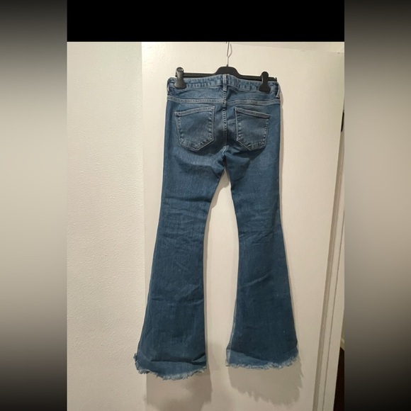 Free peopke Light Blue Distressed Flare Jeans - Picture 2 of 2